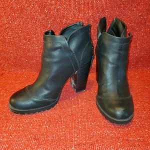 Levi's Black Faux Leather Ankle Boots